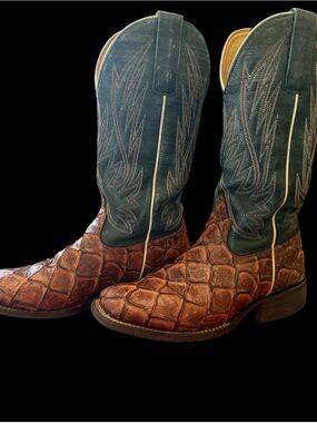Anderson Bean Cowboy Boots Square Toe Size 6 Youth